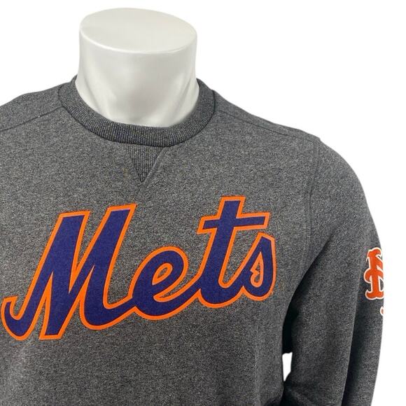 New Era New Yor Mets MLB Men's Gray Crewneck Long Sleeve Sweatshirt Top Size M - Picture 2 of 5
